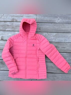 Woods Women's Bennington Midlayer Hooded Down Puffer Jacket, Coral